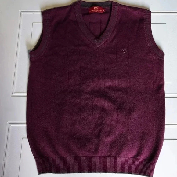 Giovanni Valentino Italy Mens Burgundy Vest Size Medium - Picture 3 of 13